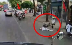 Video: Xe ô tô do nữ lái xảy ra va quẹt với cụ ông điều khiển xe máy tại Hải Phòng