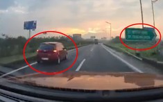 Video: Xe Hyundai i10 đi lùi trên cao tốc Hà Nội - Thái Nguyên suýt bị xe container tông trúng