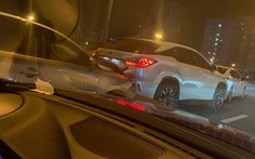 Ô tô dồn toa trên vành đai 3 Hà Nội, xe Lexus được cư dân mạng khen cứng cáp