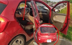 Thái Bình: Kia Morning Van "nát bét" đầu xe sau khi tông vào dải phân cách, hàng ghế sau mới là điểm gây chú ý