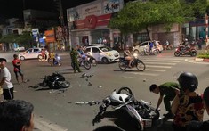 Thái Nguyên: Hai thanh niên đua xe trái phép lạc tay lái tông vào Honda SH, 1 người nguy kịch