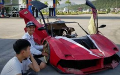 Hài hước các chàng trai Việt Nam tự chế siêu xe Ferrari bằng bìa cứng với chi phí 2 triệu đồng
