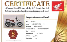 Kích cầu xe cũ, nhà phân phối xe Honda cấp chứng chỉ cho xe máy đã qua sử dụng