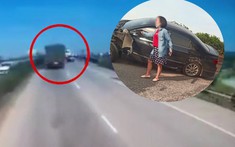 Video: Xe tải chuyển làn ẩu gây tai nạn với ô tô do nữ lái trên cầu Phú Lương