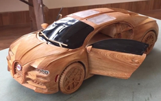 Chứng kiến thợ mộc Việt Nam khéo léo tạo nên mô hình Bugatti Chiron bằng gỗ