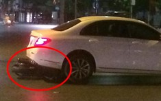 Hà Nội: "Thông chốt" CGST thanh niên tóc vàng tông xe máy vào Mercedes-Benz do nữ lái