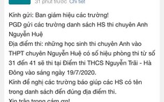 Gần 12h đêm, học sinh Hà Nội bỗng nhận được thông báo đổi địa điểm thi chuyên