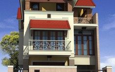 Phương án thiết kế biệt thự 3 tầng mái Thái hiện đại trên đất chỉ có một mặt thoáng