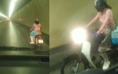 Chạy xe máy vun vút trong hầm Hải Vân, "nữ Ninja" bị lực lượng chức năng truy tìm
