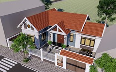 Mẫu nhà vườn 1 tầng yên bình dành cho gia đình trẻ vùng ngoại ô