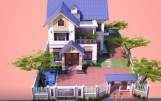Mẫu thiết kế biệt thự 2 tầng mái Thái đẹp tinh tế, sang trọng