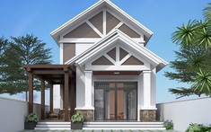Tham khảo mẫu nhà cấp 4 có gác lửng cho gia đình trẻ 4 thành viên