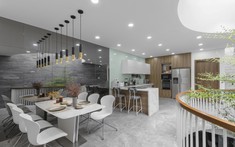Khoảng trống hình vòm ấn tượng trong nhà phố kết hợp văn phòng ở TP.HCM