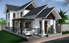 Phương án thiết kế nhà cấp 4 mái Thái có gác lửng tiết kiệm chi phí