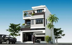 Mẫu nhà ống 3 tầng, mặt tiền 7m phong cách hiện đại