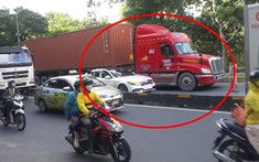 Quận 7: Xe container va quẹt vào Mercedes-Maybach S-Class đời mới khiến cư dân mạng lo lắng cho tài xế