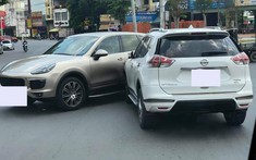 Bình Dương: Nissan X-Trail va quẹt với bên hông xe Porsche khiến dân mạng xôn xao