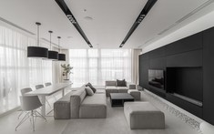 Căn hộ 120m2 sang trọng, cá tính dành cho những ai chuộng tông màu đen - trắng
