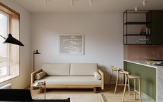 Bảng màu tinh tế trong căn hộ 36m2