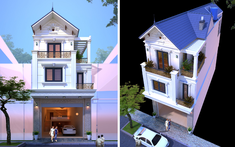 Xây trên đất thóp hậu, nhà ống 4 tầng vẫn đẹp mê