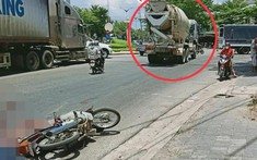 Video quay khoảnh khắc xe máy va chạm với xe trộn bê tông khiến 1 phụ nữ tử vong tại Ninh Thuận