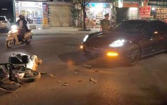 Hot girl điều khiển xe Porsche Panamera xảy ra va quẹt với người đi đường ở Thái Nguyên