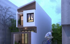 Mẫu thiết kế nhà phố 2 tầng gần mặt đường lớn