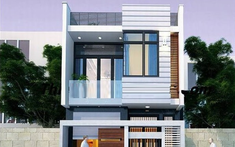 Thiết kế nhà ống 2 tầng phong cách hiện đại, hợp phong thủy