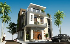 Mẫu biệt thự 3 tầng 4 phòng ngủ hiện đại trên diện tích 160m2