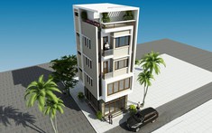 Mẫu nhà ống 4,5 tầng hiện đại, tận dụng triệt để diện tích đất