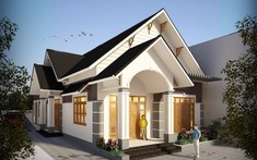 Tư vấn thiết kế nhà vườn 1 tầng có gác lửng trên diện tích 120m2