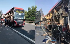 Xe khách giường nằm húc đuôi ô tô tải đang sửa trên cao tốc Cầu Giẽ - Ninh Bình, nhiều người bị thương