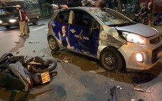 Tân Phú: Thanh niên điều khiển xe Honda Vario văng lên nóc xe Kia Morning sau va chạm