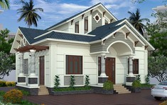 Thiết kế biệt thự 1 tầng mái Thái trên diện tích 200m2