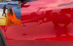 Bị kẻ giấu mặt phá hoại bằng búa, cửa sổ của chiếc Tesla Model Y không hề vỡ nhưng cửa mở thì thủng