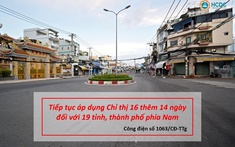 Tiếp tục áp dụng Chỉ thị 16 thêm 14 ngày đối với 19 tỉnh, thành phố phía Nam