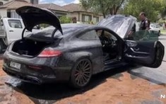 Đốt lốp bất thành, tài xế làm cháy rụi chiếc Mercedes-AMG C63 Coupe, và sẽ phải ra tòa vì hành vi của mình