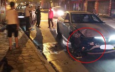 Hà Nội: VinFast Lux A2.0 vỡ một bên đầu xe khi tông vào Mercedes-Benz GLE 450 đỗ bên đường