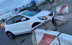 Thủ Đức: VinFast Fadil bung túi khí sau khi tông vào vòng xuyến trên đường Phạm Văn Đồng