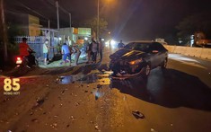 Bình Thuận: Xe máy va chạm với ô tô Toyota Vios rồi bốc cháy, người điều khiển tử vong