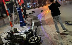 Nghệ An: Biker chạy xe mô tô nằm bất động dưới đường sau va chạm với xe taxi