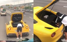 Siêu xe Ferrari F12 Berlinetta chết máy giữa đường khiến chủ nhân loay hoay tìm cách cứu