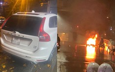 Tài xế lái xe sang Volvo bỏ chạy sau khi gây tai nạn khiến xe máy bốc cháy tại hầm chui Nguyễn Trãi