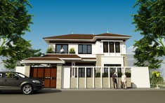 Kiến trúc sư tư vấn thiết kế biệt thự 2 tầng mái Thái 4 phòng ngủ