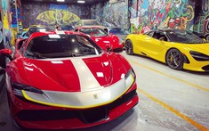 Xôn xao với hình ảnh Ferrari SF90 Stradale xuất hiện trong garage toàn siêu xe với diện mạo mới lạ