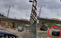 Video: Điều khiển siêu xe tốc độ cao gây tai nạn với xe khác, tài xế cho Nissan GT-R bỏ chạy trên cao tốc
