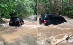 Video: Băng qua sông nước chảy cuồn cuộn, người lái chiếc SUV Mitsubishi Pajero nhận cái kết "đắng"
