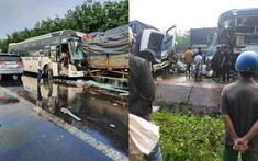 Bình Phước: Ô tô khách vượt ẩu, tông trực diện xe tải khiến 2 tài xế thương vong