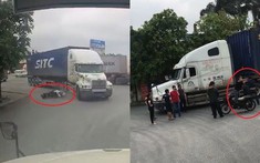 Video: Người đi xe máy hành hung tài xế xe container sau va chạm giao thông tại Hải Phòng