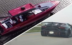 Theo dõi cuộc đua lạ đời giữa Lamborghini Aventador SVJ với thuyền thể thao mạnh 1.800 mã lực